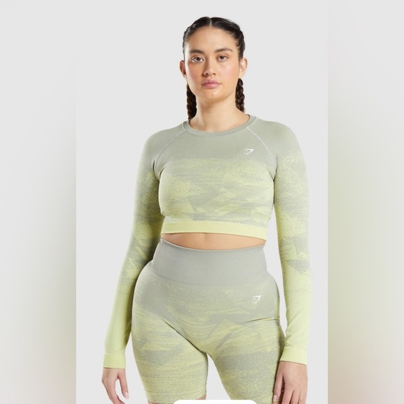 Gymshark Tops - Gymshark Adapt Ombre Cropped Seamless Workout Top | Size Large